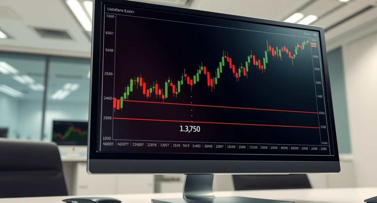 USD/CAD price chart breaking through key resistance level on a trading terminal, signaling bullish control.