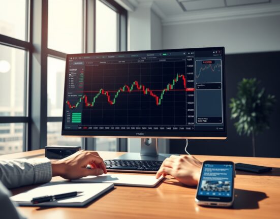 Professional trading desk analyzing the USD/CAD forex pair holding at the 1.3700 level.