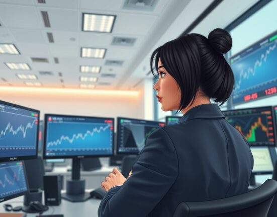 Financial analyst monitoring USD/CAD currency pair movement after US jobs data release.