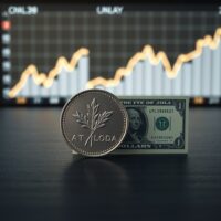 USD/CAD price forecast: Canadian dollar and US dollar coins with rising chart background near 1.3700 level