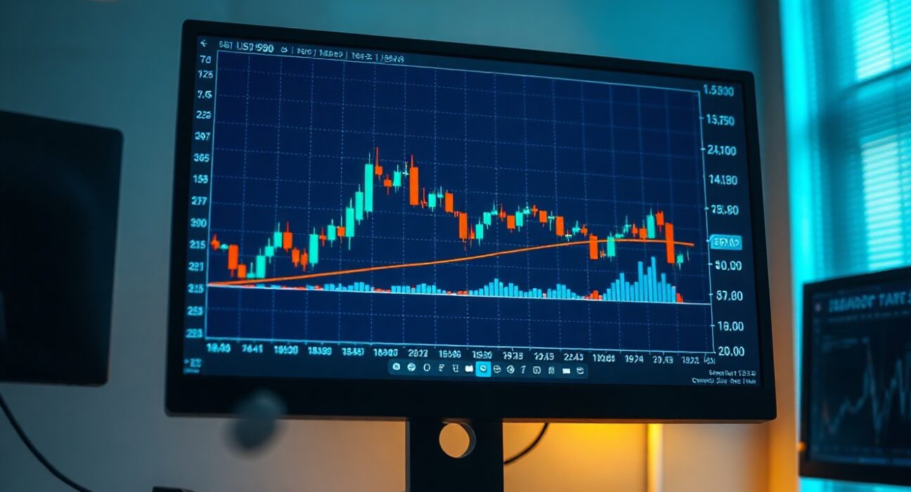 USD/CAD forex chart showing price pullback from 1.3960 level on trading screen