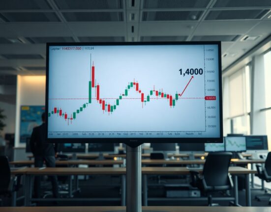 USD/CAD chart showing a triangle pattern above the 1.4000 support level