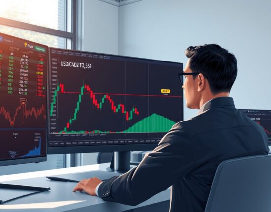 Financial analyst reviews Scotiabank's USD/CAD technical analysis showing range-bound downside