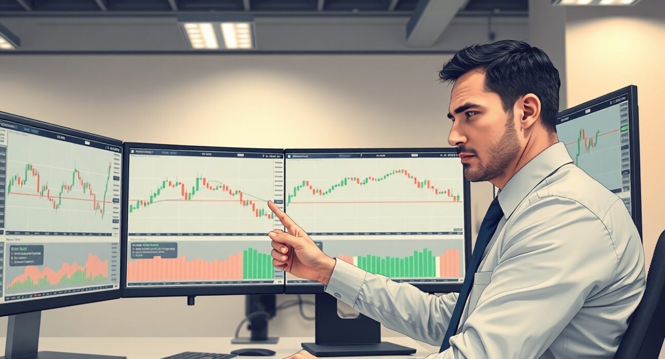 Financial analyst examines USD/CAD currency charts showing range-bound patterns and fair value divergence in Scotiabank research.