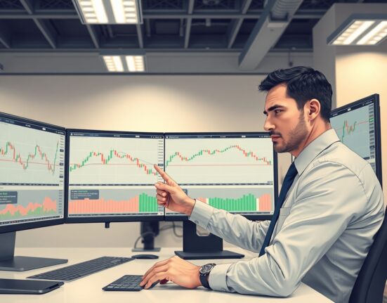 Financial analyst examines USD/CAD currency charts showing range-bound patterns and fair value divergence in Scotiabank research.