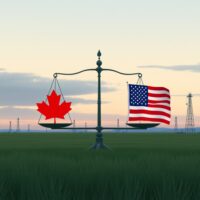 USD/CAD currency pair analysis showing balance between US Dollar weakness and lower Oil prices impacting exchange rates