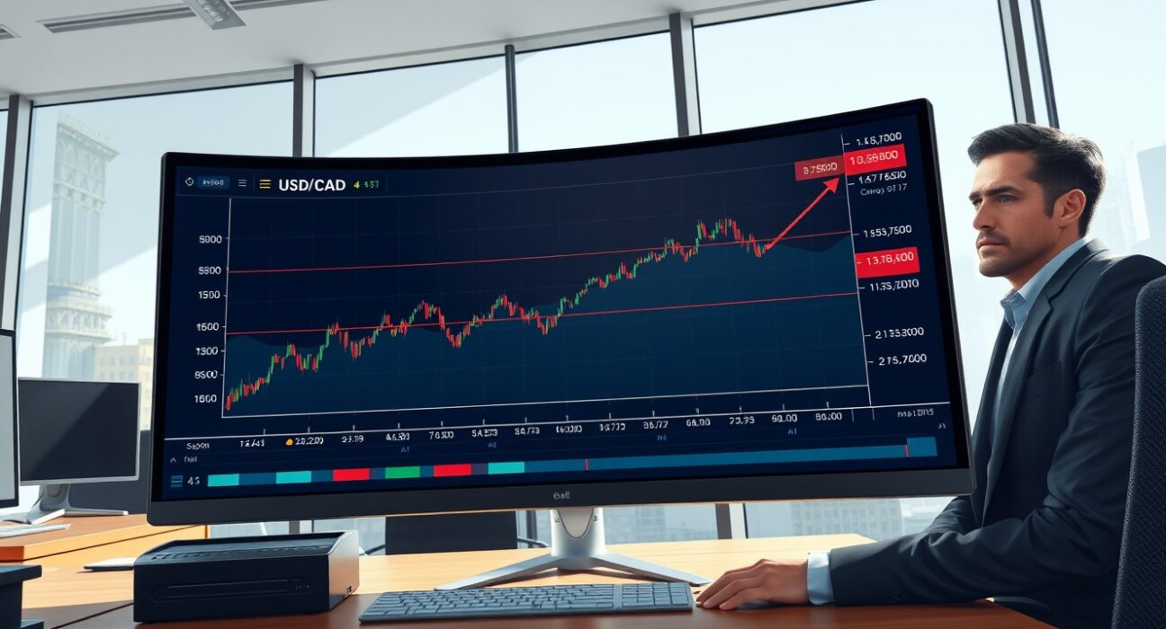 USD/CAD currency chart analysis showing surge toward 1.3800 amid Iran geopolitical developments