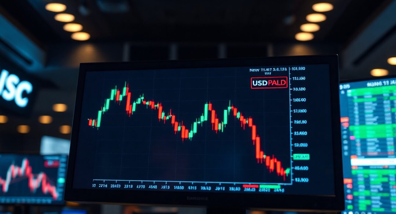 USD/CAD price chart showing a decline to a two-month low below 1.3900.