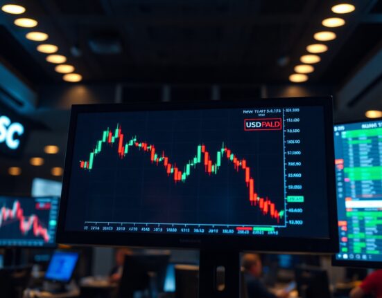 USD/CAD price chart showing a decline to a two-month low below 1.3900.