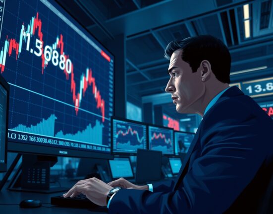 USD/CAD whipsaws around 1.3680 as Fed holds rates with dissents since 1992, showing a trader monitoring volatile forex charts.