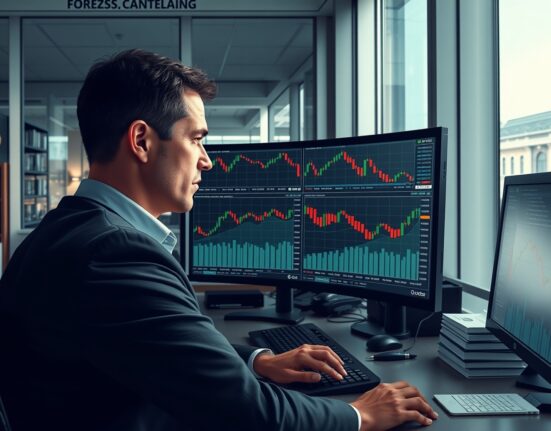 Professional forex trader analyzing USD/CHF breakdown below 0.7800 on trading terminal in Zurich financial district.