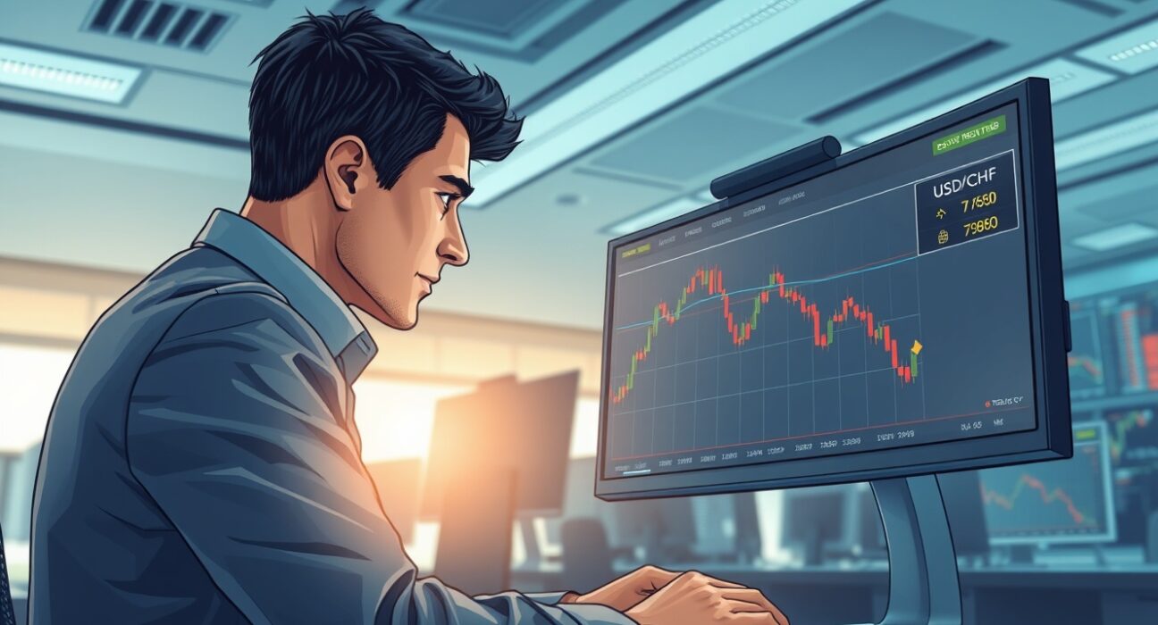 Trader analyzes USD/CHF forex pair crashing to 0.7960 amid US Dollar weakness.