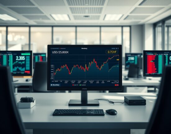 USD/CHF currency pair trading at 0.7800 on a financial terminal amid geopolitical uncertainty.