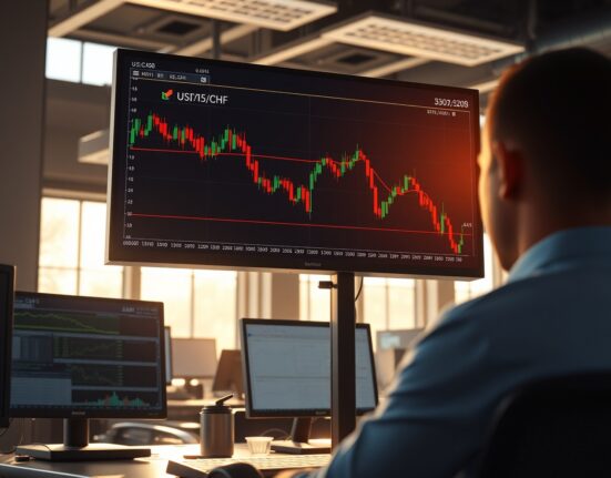 USD/CHF price chart analysis showing bearish momentum indicators and technical breakdown patterns