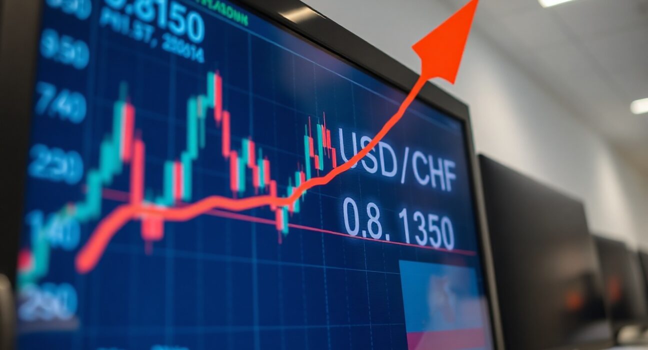 USD/CHF forex chart showing a bullish bounce off the simple moving average