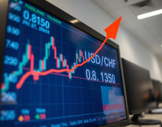 USD/CHF forex chart showing a bullish bounce off the simple moving average