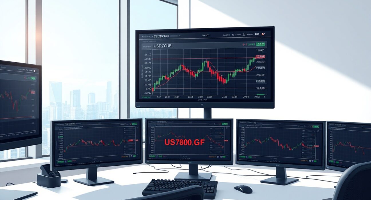 USD/CHF forex analysis on trading terminal showing price action at 0.7800 level