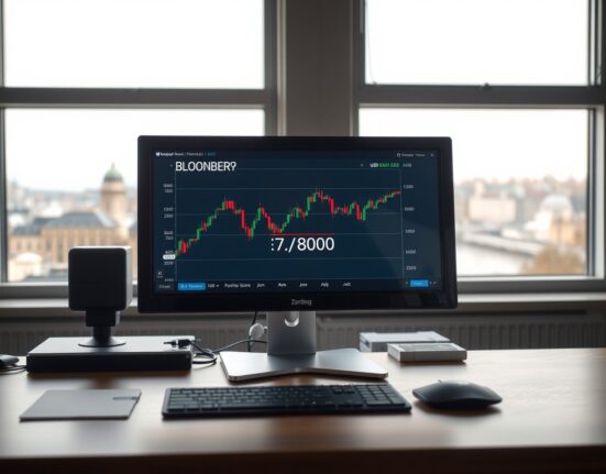 Forex trading terminal in Zurich showing USD/CHF chart above 0.7800 on Fed news.