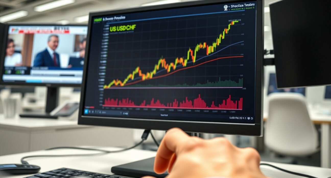 USD/CHF forex chart analysis showing price gains amid geopolitical and inflation news.