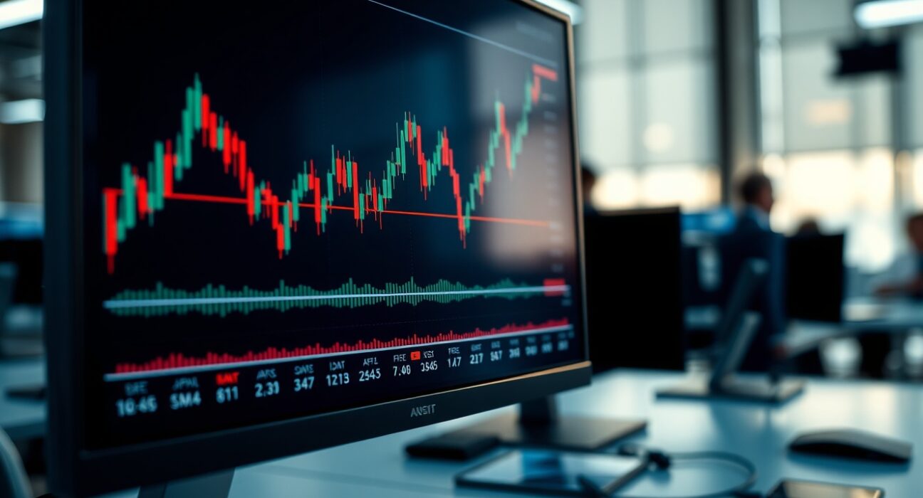 USD/CHF forex chart showing price above 50-day SMA on trading screen