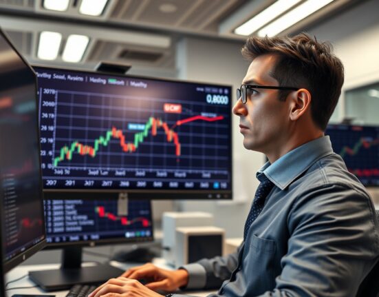 Financial analyst reviews USD/CHF forex chart showing the US Dollar's surge to 0.8000.