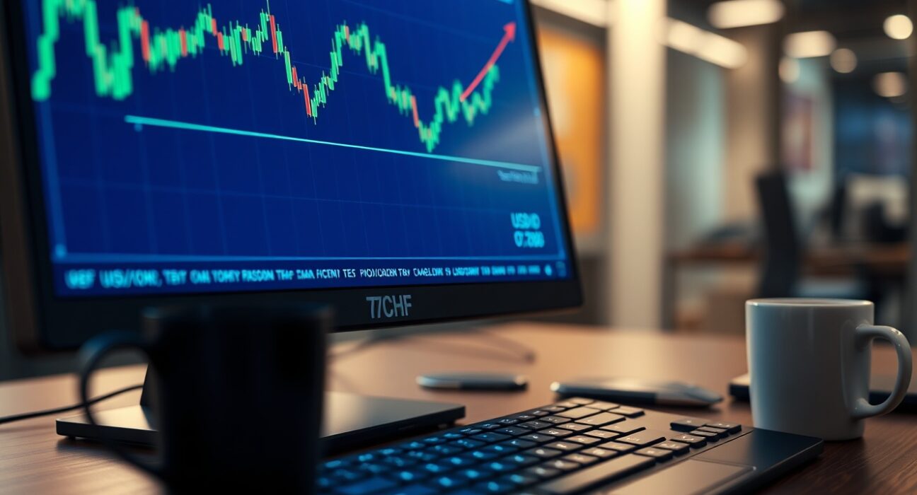 USD/CHF forex chart showing price above 0.7800 level on trading screen