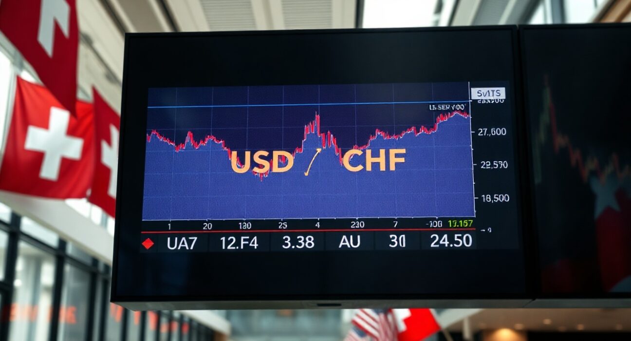 USD/CHF currency pair chart showing decline toward 0.8100 ahead of NFP release