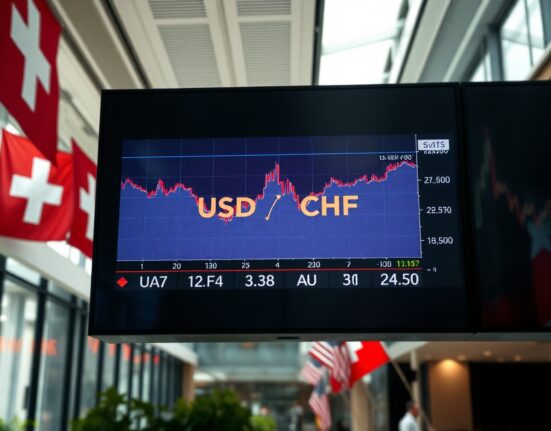 USD/CHF currency pair chart showing decline toward 0.8100 ahead of NFP release