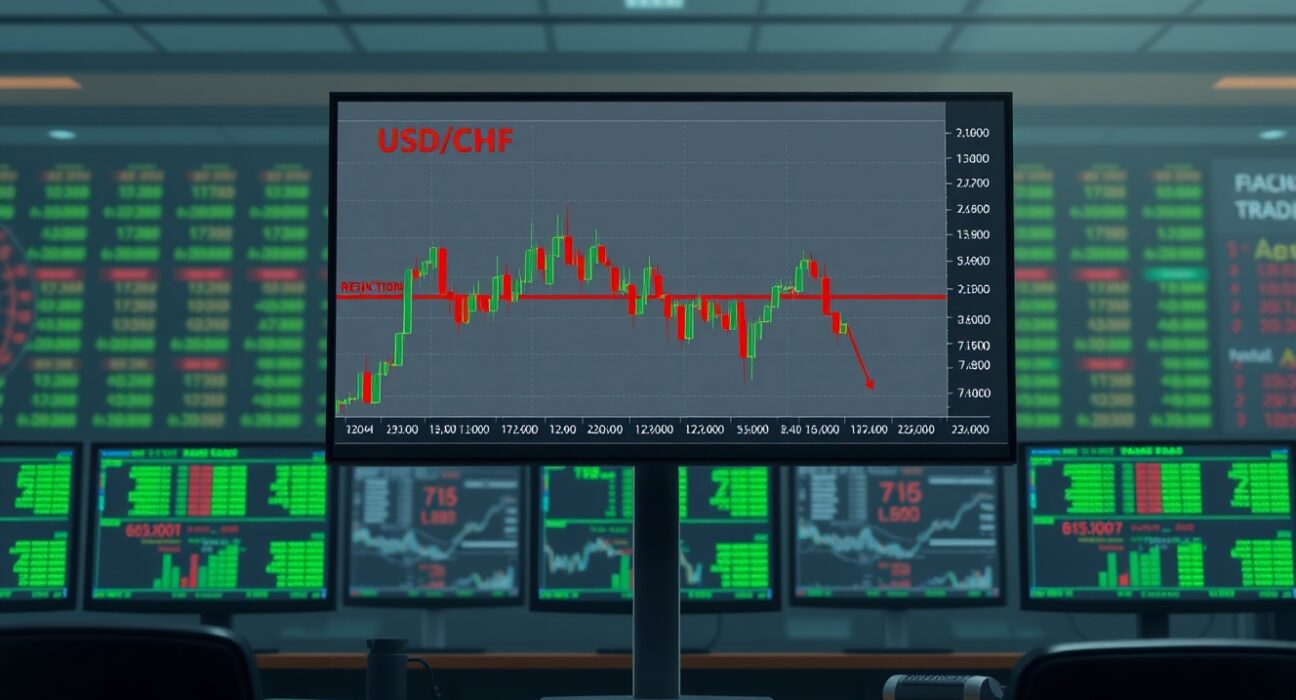 USD/CHF price forecast chart showing rejection at 100-day SMA and potential move toward 0.7800 support level.
