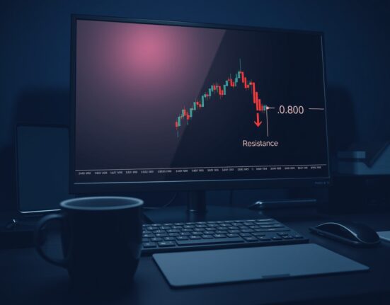 Shooting star candlestick pattern on USD/CHF chart signaling bearish reversal toward 0.8000