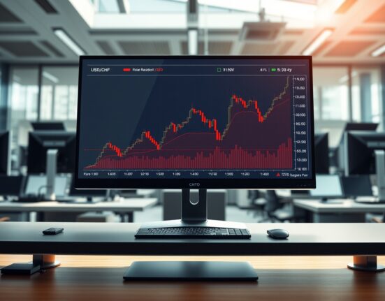 USD/CHF forex trading chart showing upward movement after Federal Reserve interest rate decision
