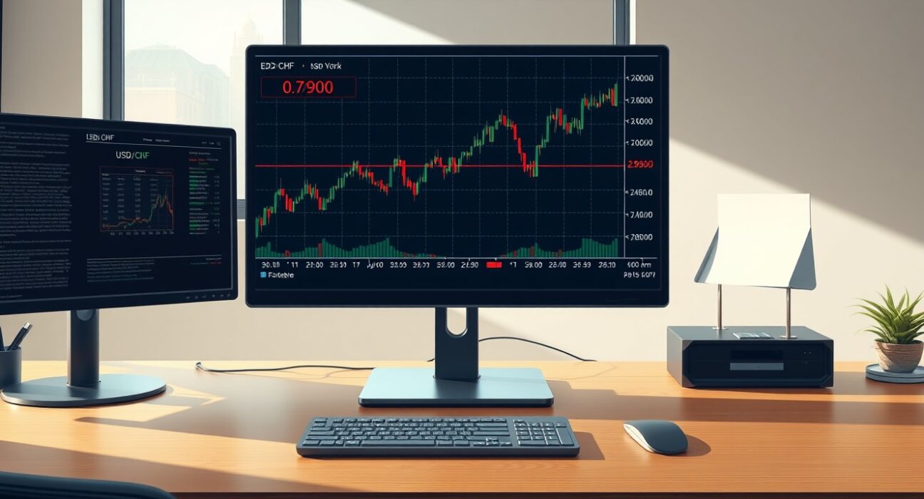 USD/CHF forex chart analysis showing rise amid Middle East conflict impacting currency markets.
