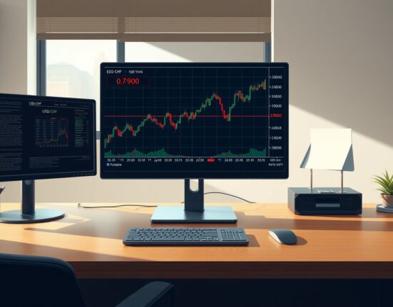 USD/CHF forex chart analysis showing rise amid Middle East conflict impacting currency markets.