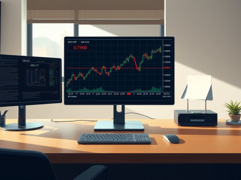 USD/CHF forex chart analysis showing rise amid Middle East conflict impacting currency markets.