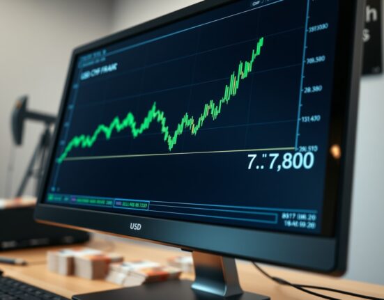 USD/CHF forex chart showing a rally above 0.7800, representing Swiss Franc strength amid market volatility.