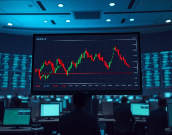 USD/CHF currency chart on trading screen after SNB Schlegel comments