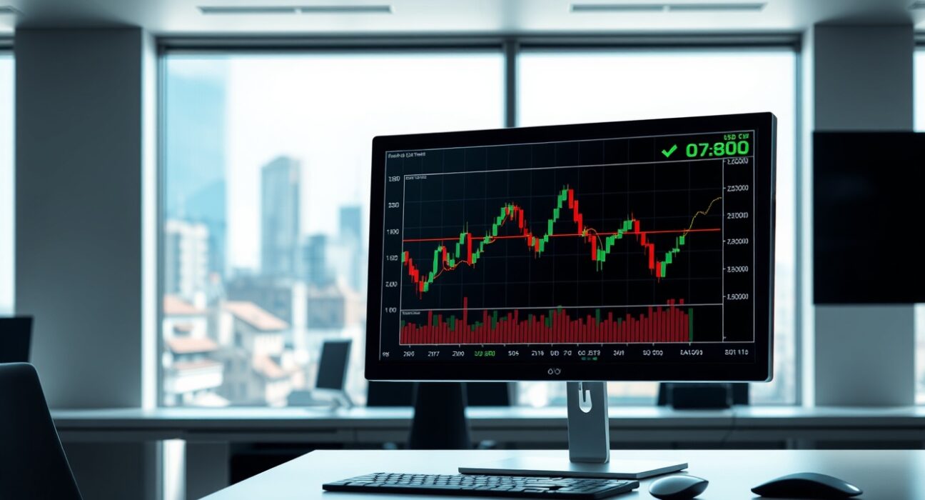 USD/CHF forex analysis showing the currency pair trading above the 0.7800 level on a financial monitor.