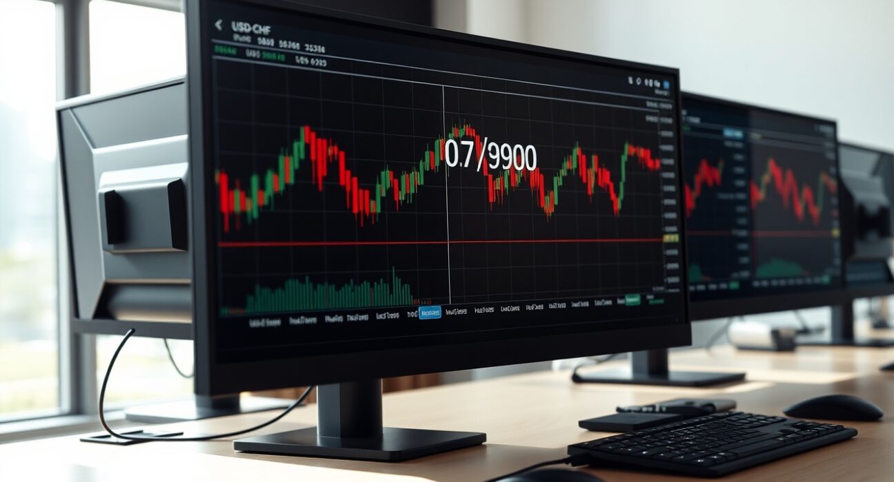 USD/CHF forex trading analysis showing currency pair volatility amid Iran geopolitical developments