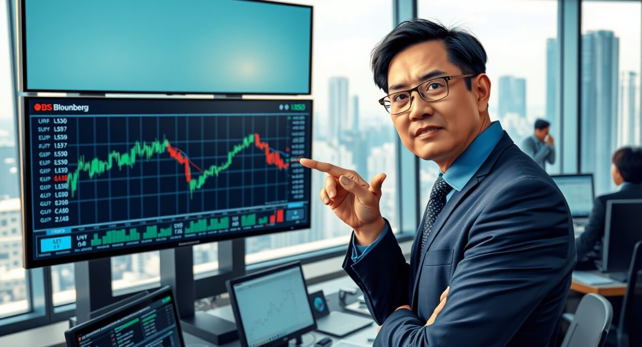 DBS analyst examines USD strength challenged by hawkish G10 central bank policies on trading floor screens.