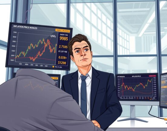 Financial analyst reviewing USD inflation data and energy price charts in Rabobank market analysis