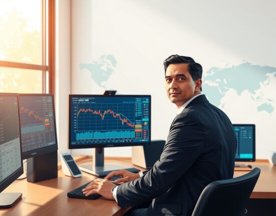 Trader analyzing USD/INR exchange rate movement during US-Iran diplomatic developments