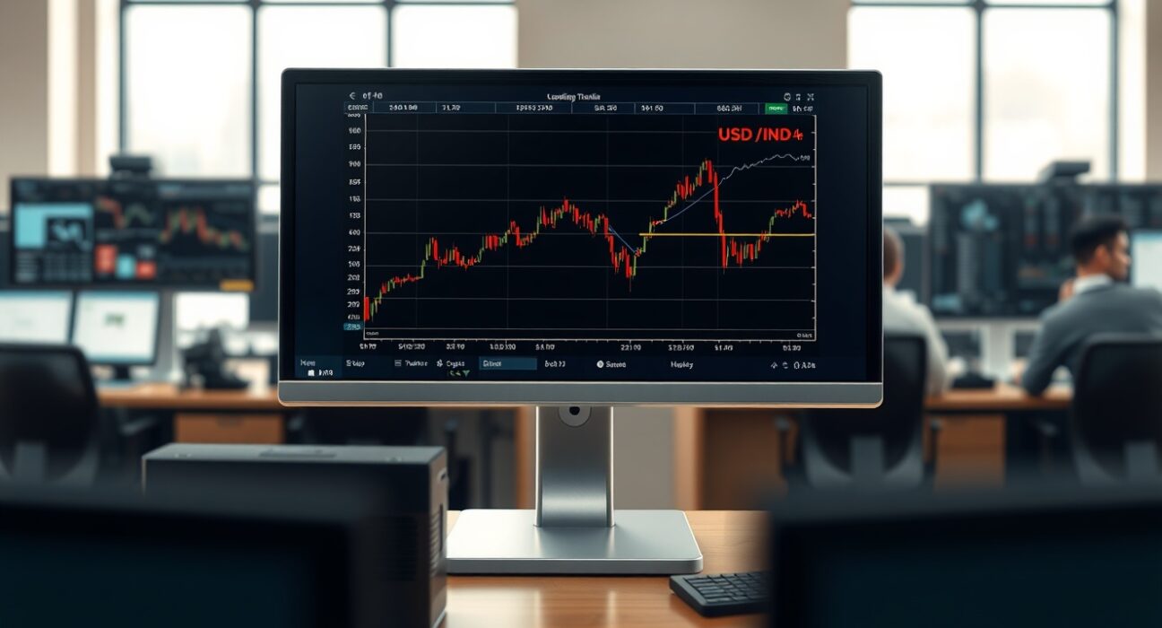 USD/INR exchange rate chart showing volatility during US-Iran peace negotiations uncertainty