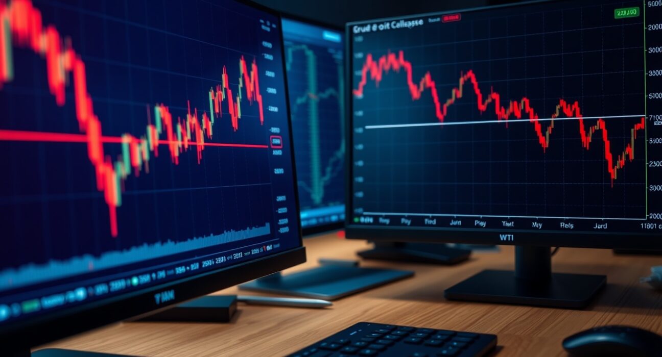 USD/INR and oil price charts showing sharp declines following US-Iran ceasefire announcement