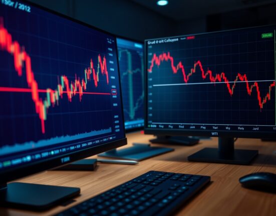 USD/INR and oil price charts showing sharp declines following US-Iran ceasefire announcement