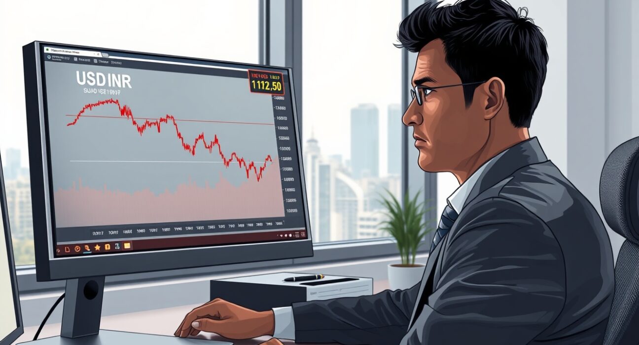 USD/INR exchange rate falling as RBI implements new dollar buying restrictions in 2025