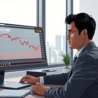 USD/INR exchange rate falling as RBI implements new dollar buying restrictions in 2025