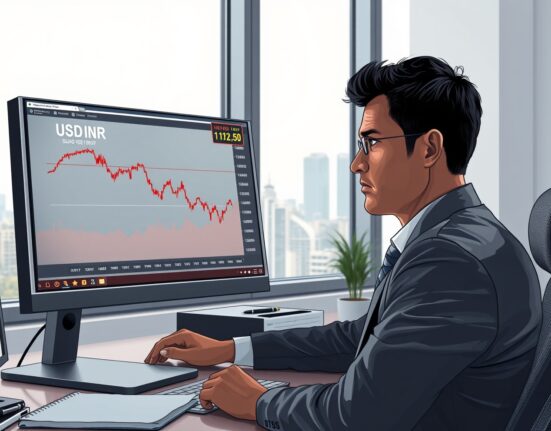 USD/INR exchange rate falling as RBI implements new dollar buying restrictions in 2025