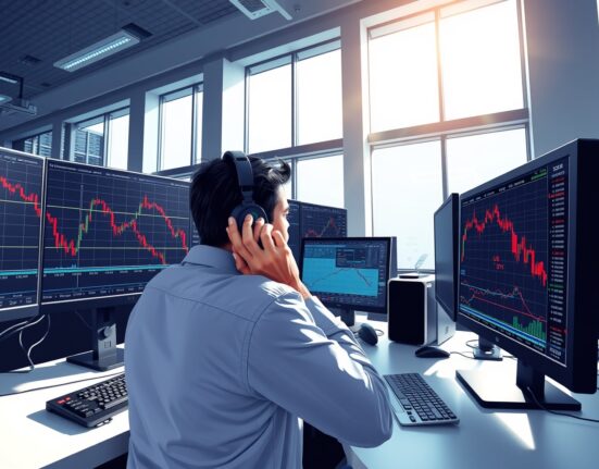 Trader monitoring USD/INR exchange rate during RBI currency market intervention in Mumbai