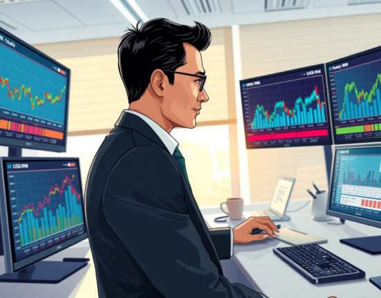 Financial analyst reviews USD/INR exchange rate data and Indian regulatory policies affecting currency markets.