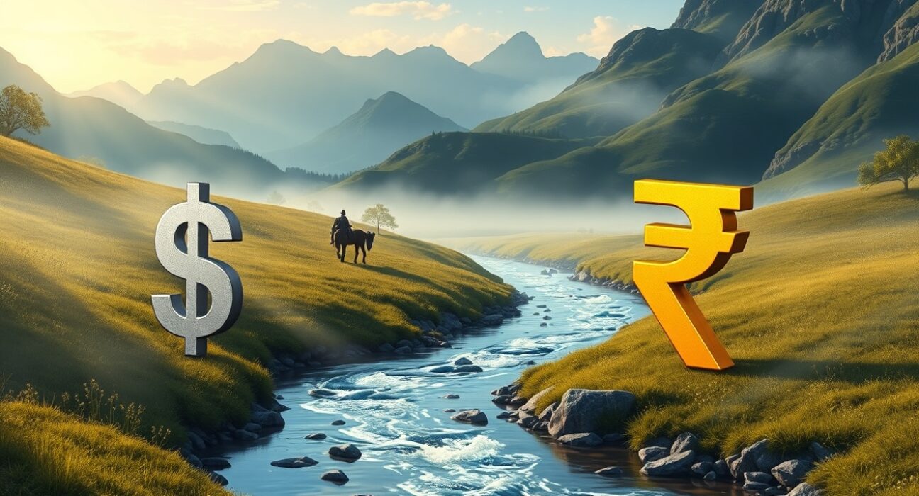 USD/INR exchange rate analysis showing currency pair stability amid trade policy concerns
